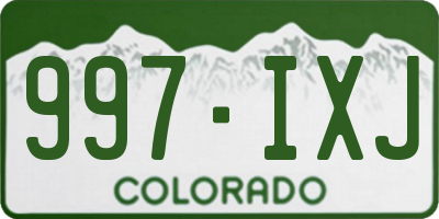 CO license plate 997IXJ