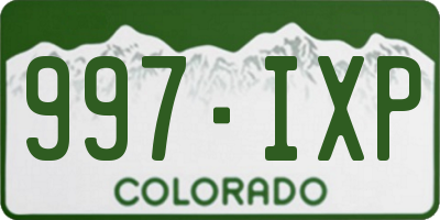 CO license plate 997IXP