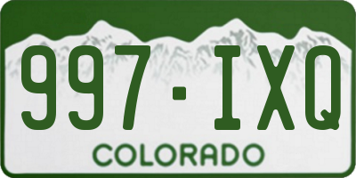 CO license plate 997IXQ