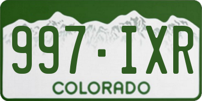 CO license plate 997IXR