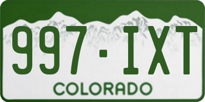 CO license plate 997IXT