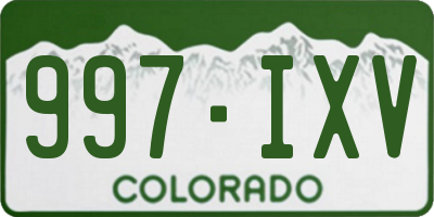 CO license plate 997IXV