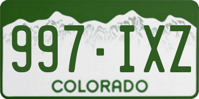 CO license plate 997IXZ