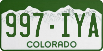 CO license plate 997IYA