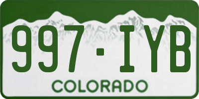 CO license plate 997IYB