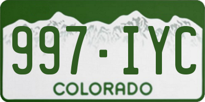 CO license plate 997IYC