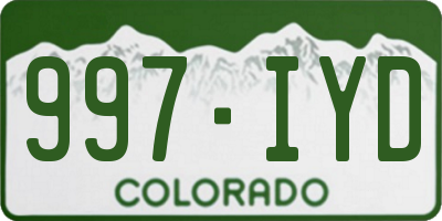 CO license plate 997IYD