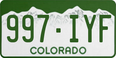 CO license plate 997IYF