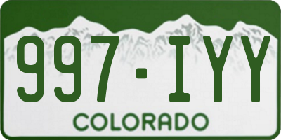 CO license plate 997IYY