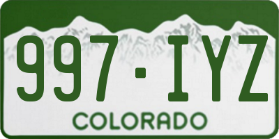 CO license plate 997IYZ