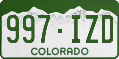 CO license plate 997IZD