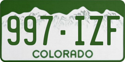 CO license plate 997IZF