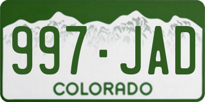 CO license plate 997JAD