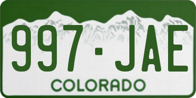 CO license plate 997JAE