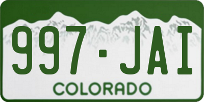 CO license plate 997JAI