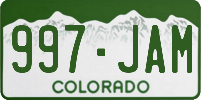 CO license plate 997JAM