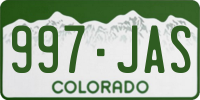 CO license plate 997JAS