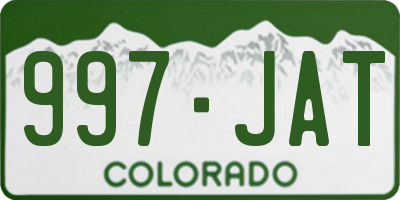 CO license plate 997JAT