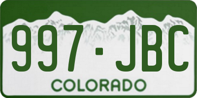 CO license plate 997JBC