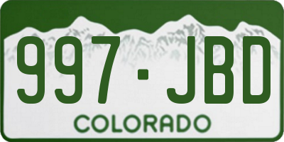 CO license plate 997JBD