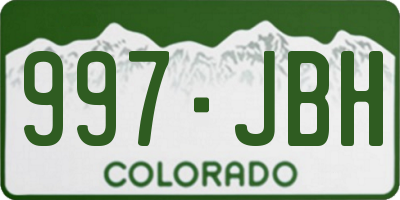 CO license plate 997JBH