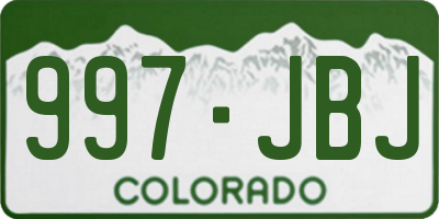 CO license plate 997JBJ