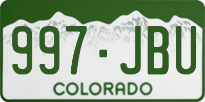CO license plate 997JBU