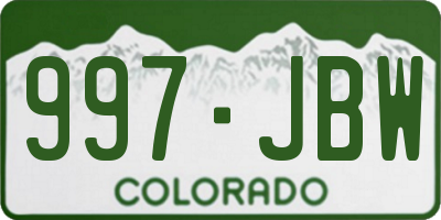 CO license plate 997JBW