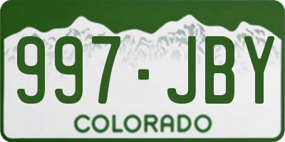 CO license plate 997JBY