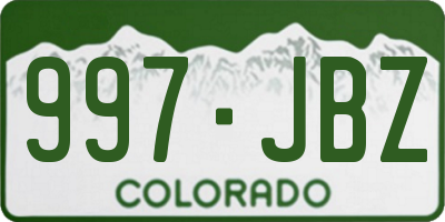 CO license plate 997JBZ