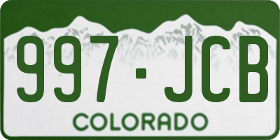 CO license plate 997JCB
