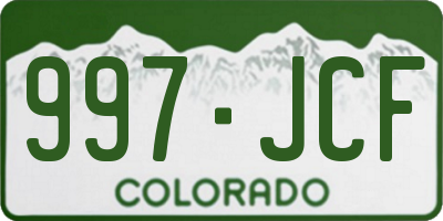 CO license plate 997JCF