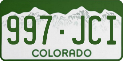 CO license plate 997JCI