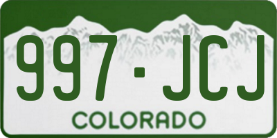 CO license plate 997JCJ