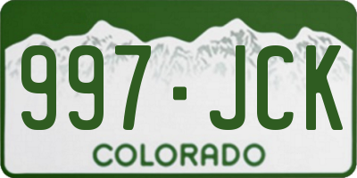 CO license plate 997JCK