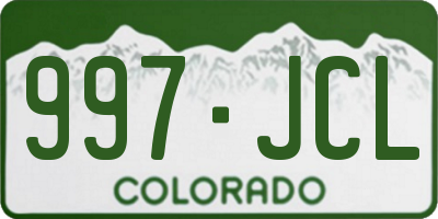 CO license plate 997JCL