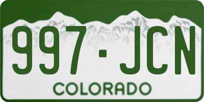 CO license plate 997JCN