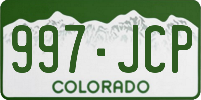 CO license plate 997JCP