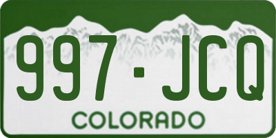 CO license plate 997JCQ
