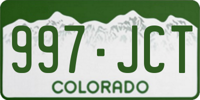 CO license plate 997JCT