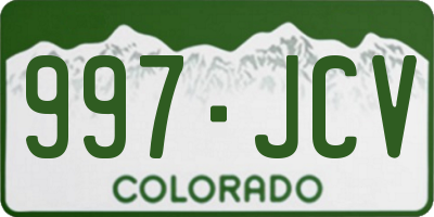 CO license plate 997JCV