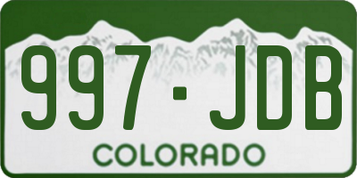 CO license plate 997JDB