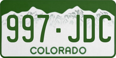 CO license plate 997JDC