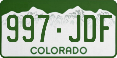 CO license plate 997JDF