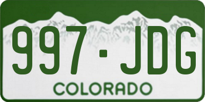 CO license plate 997JDG