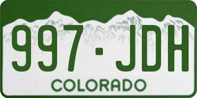 CO license plate 997JDH