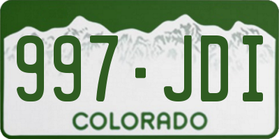 CO license plate 997JDI