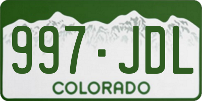 CO license plate 997JDL