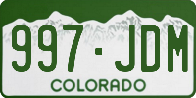 CO license plate 997JDM