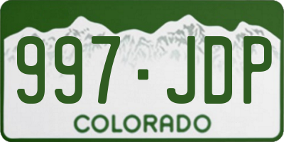 CO license plate 997JDP